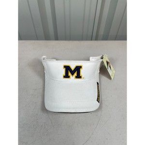 Vintage Michigan Wolverines Visor Hat White Adjustable NEW NWT